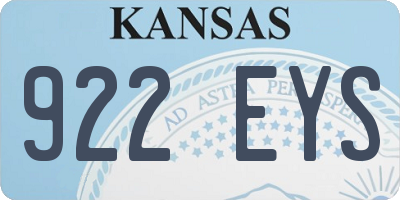 KS license plate 922EYS