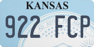 KS license plate 922FCP