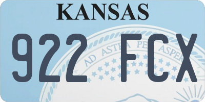 KS license plate 922FCX