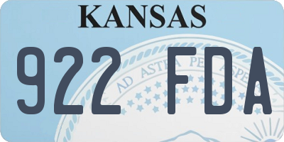 KS license plate 922FDA
