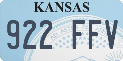 KS license plate 922FFV