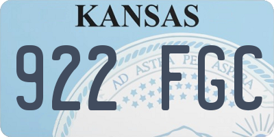 KS license plate 922FGC