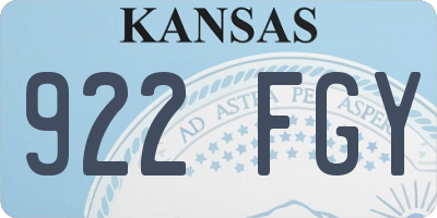 KS license plate 922FGY
