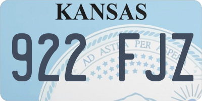 KS license plate 922FJZ