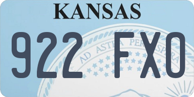 KS license plate 922FXO