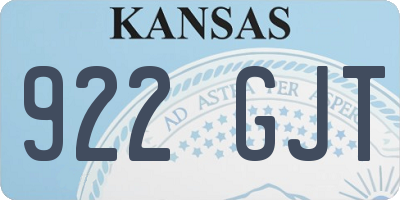 KS license plate 922GJT