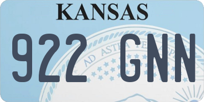 KS license plate 922GNN