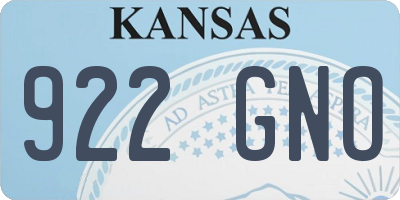 KS license plate 922GNO