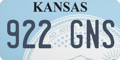 KS license plate 922GNS