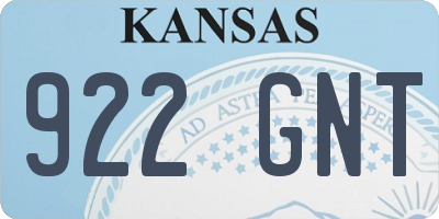 KS license plate 922GNT