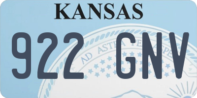 KS license plate 922GNV
