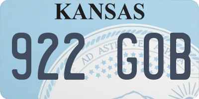 KS license plate 922GOB