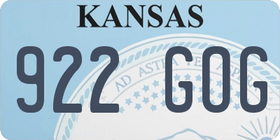 KS license plate 922GOG