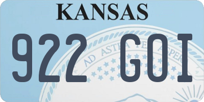 KS license plate 922GOI
