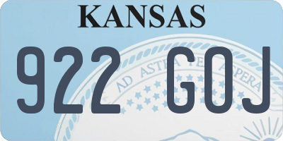 KS license plate 922GOJ