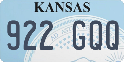 KS license plate 922GQQ