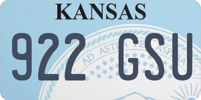 KS license plate 922GSU
