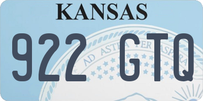 KS license plate 922GTQ
