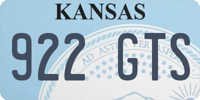 KS license plate 922GTS