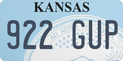 KS license plate 922GUP