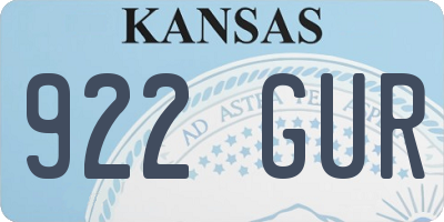 KS license plate 922GUR