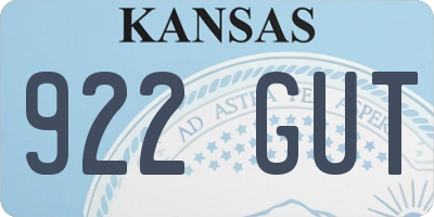 KS license plate 922GUT