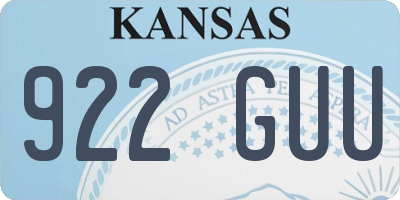 KS license plate 922GUU