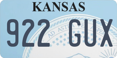 KS license plate 922GUX