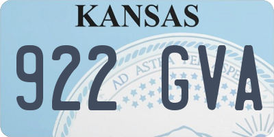 KS license plate 922GVA