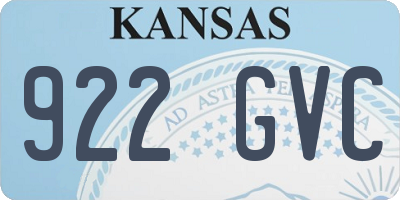 KS license plate 922GVC