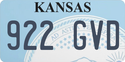KS license plate 922GVD