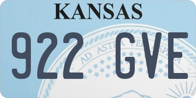KS license plate 922GVE