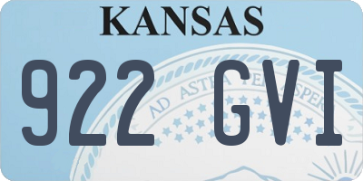 KS license plate 922GVI