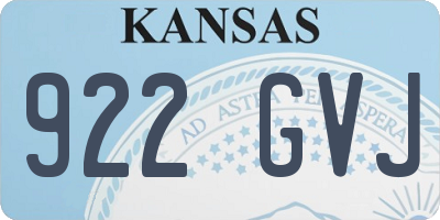 KS license plate 922GVJ