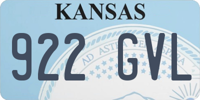 KS license plate 922GVL