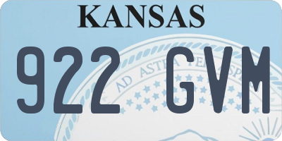 KS license plate 922GVM