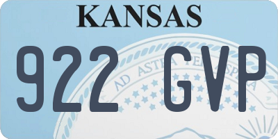 KS license plate 922GVP