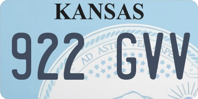 KS license plate 922GVV