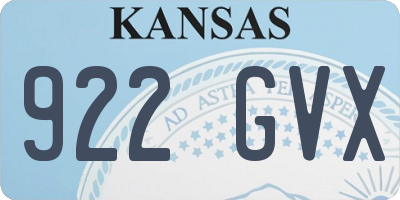 KS license plate 922GVX