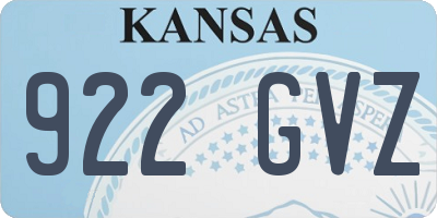 KS license plate 922GVZ