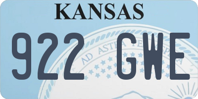 KS license plate 922GWE