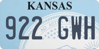 KS license plate 922GWH