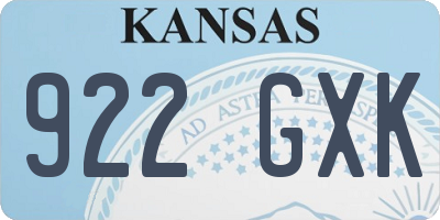 KS license plate 922GXK
