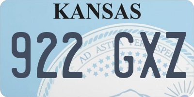 KS license plate 922GXZ