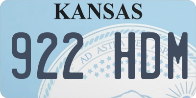 KS license plate 922HDM