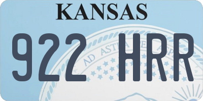 KS license plate 922HRR