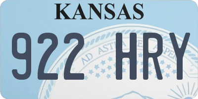 KS license plate 922HRY