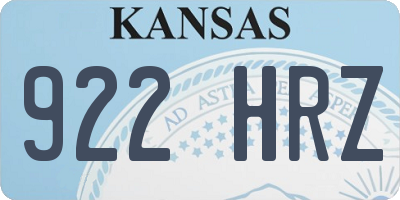 KS license plate 922HRZ