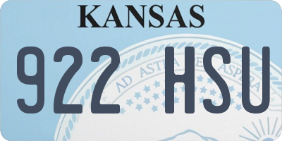 KS license plate 922HSU