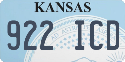 KS license plate 922ICD